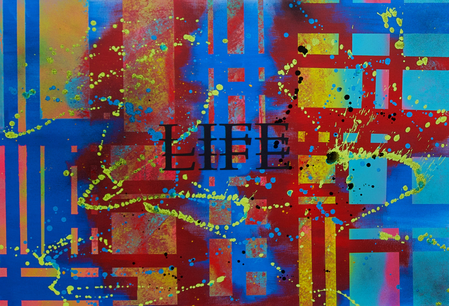 Handgefertigtes Acryl Originalkunstwerk „Light Code“ ausdrucksstarke Farben und geometrische Formen für moderne, exklusive Raumgestaltung.