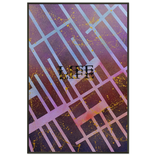 Kunstdruck „Bright Like Light“ im Aluminium-Metallrahmen. Feine Farbverläufe und klare Linien für moderne, elegante Raumgestaltung.