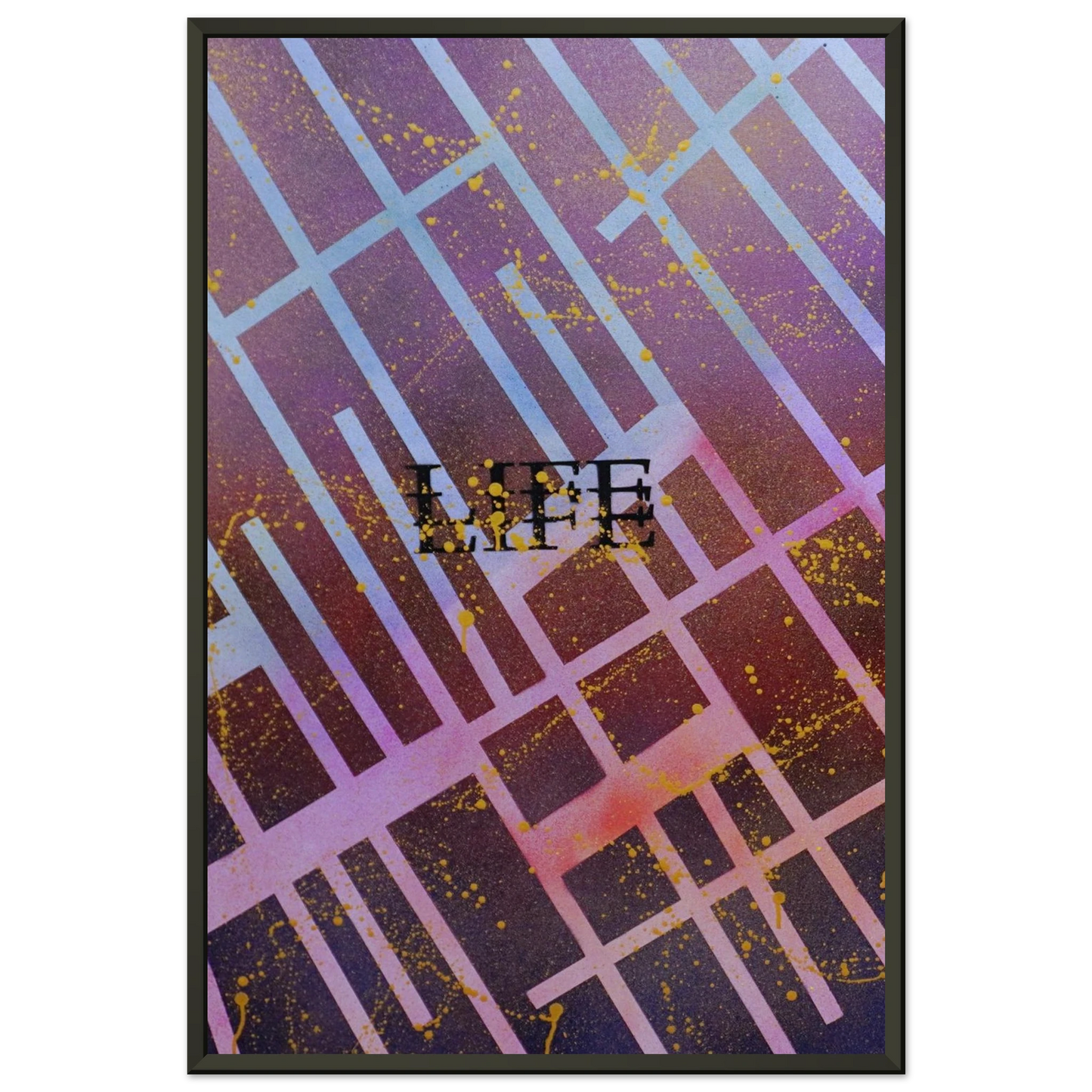 Kunstdruck „Bright Like Light“ im Aluminium-Metallrahmen. Feine Farbverläufe und klare Linien für moderne, elegante Raumgestaltung.