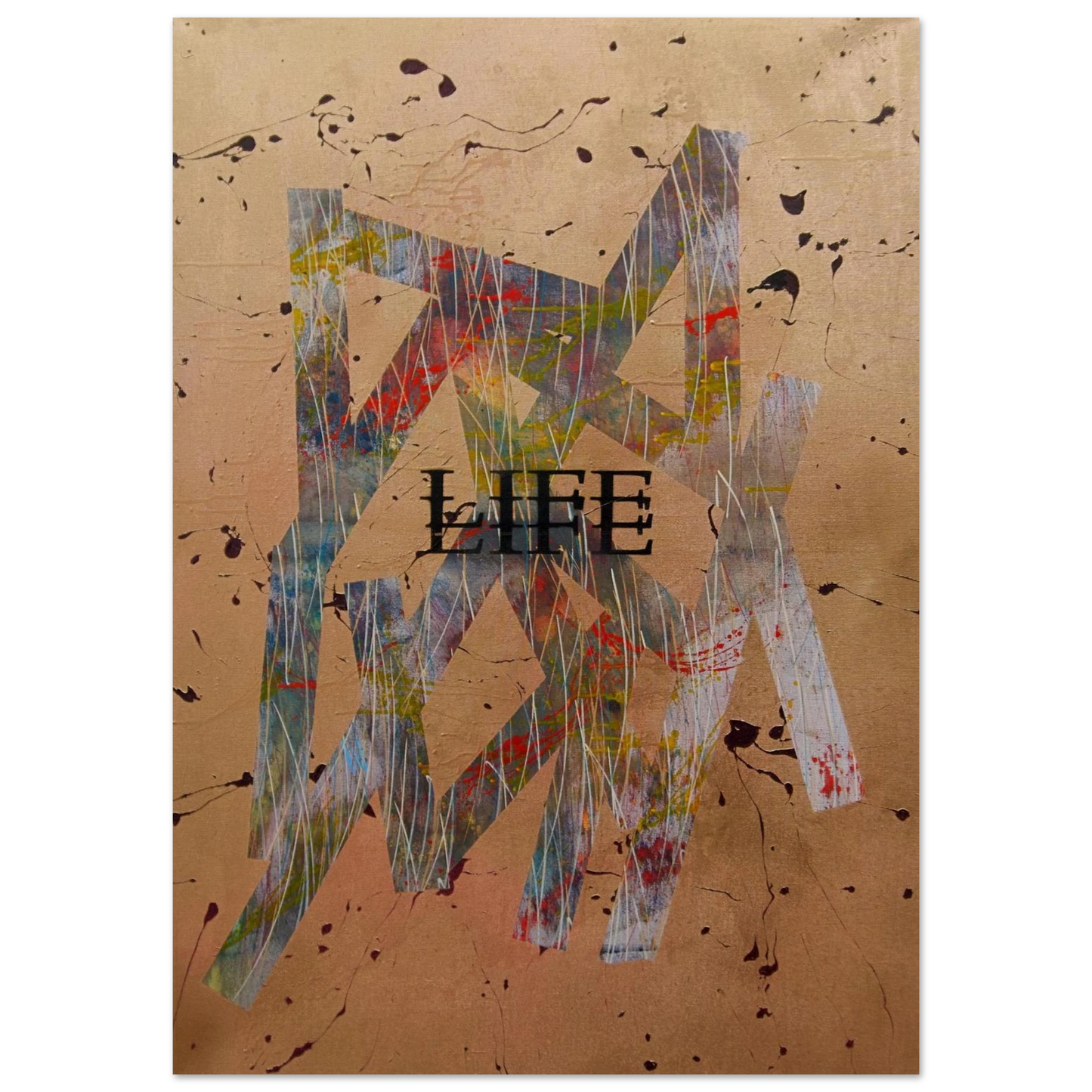 Fine Art Poster „Goldene Basis“  Edler Kunstdruck auf mattem Premiumpapier mit goldenen Farbtönen für moderne, luxuriöse Raumgestaltung.