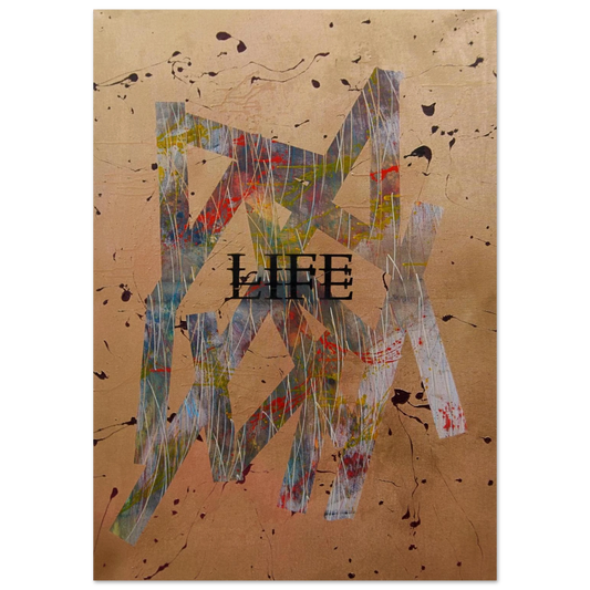 Fine Art Poster „Goldene Basis“  Edler Kunstdruck auf mattem Premiumpapier mit goldenen Farbtönen für moderne, luxuriöse Raumgestaltung.