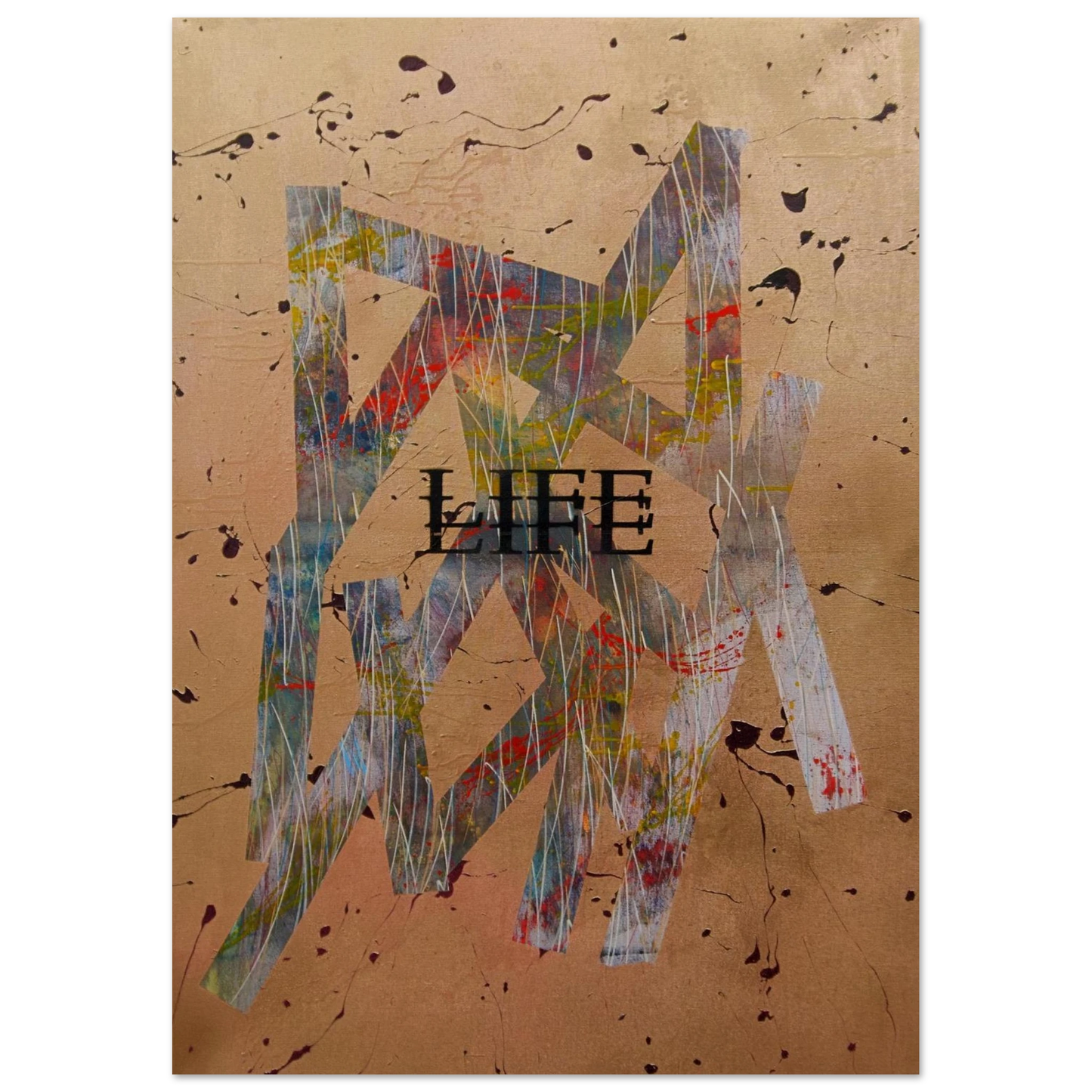 Fine Art Poster „Goldene Basis“  Edler Kunstdruck auf mattem Premiumpapier mit goldenen Farbtönen für moderne, luxuriöse Raumgestaltung.