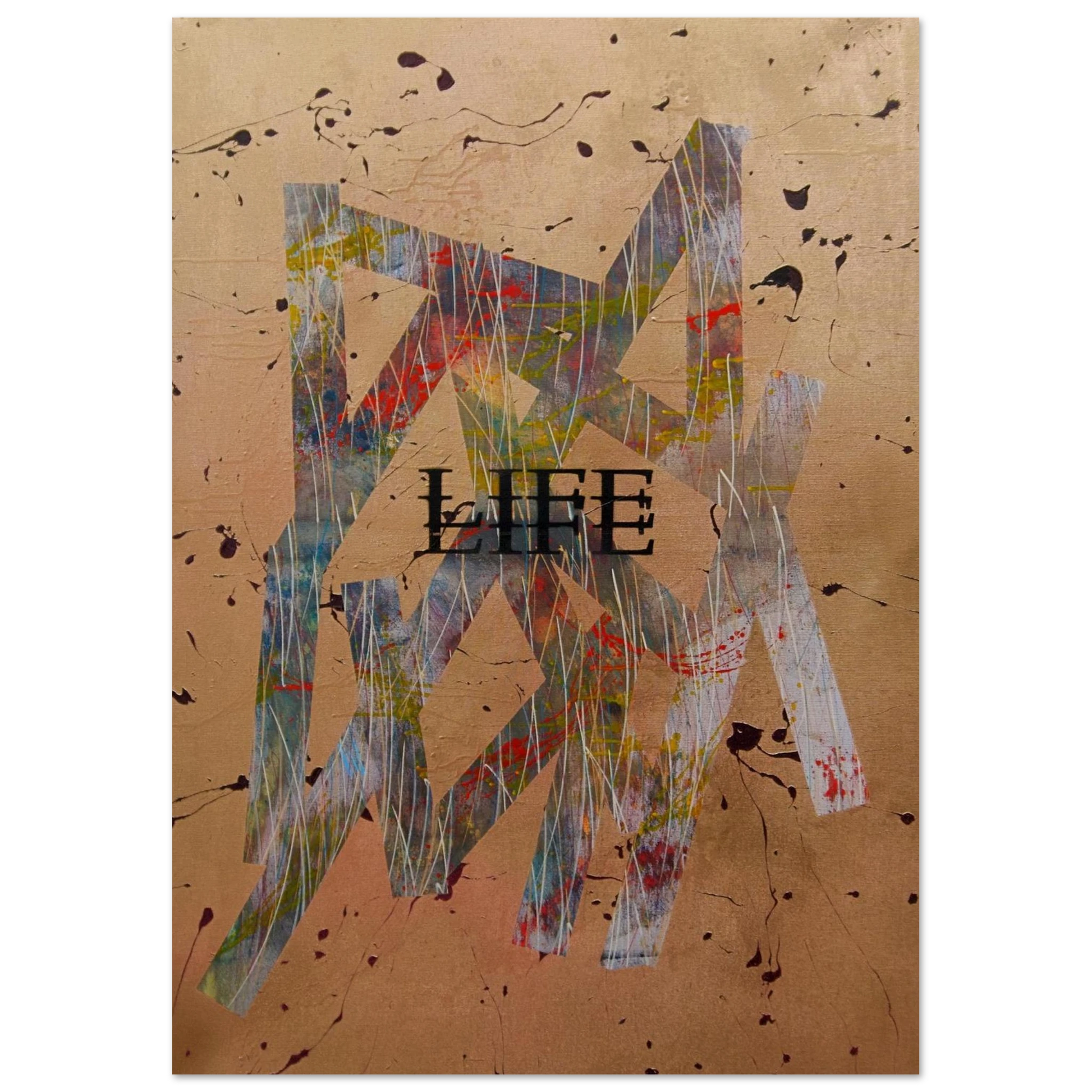 Fine Art Poster „Goldene Basis“  Edler Kunstdruck auf mattem Premiumpapier mit goldenen Farbtönen für moderne, luxuriöse Raumgestaltung.