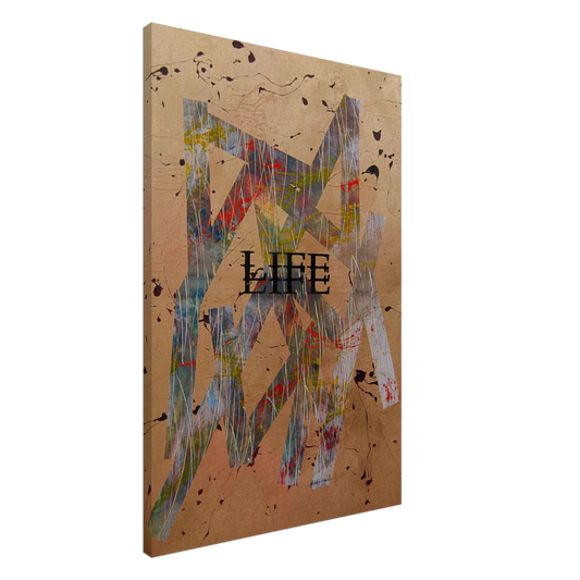 Moderner Leinwanddruck „Goldene Basis“  luxuriöse Wandkunst mit Gold und Erdtönen auf strukturierter Leinwand für elegante Raumgestaltung.