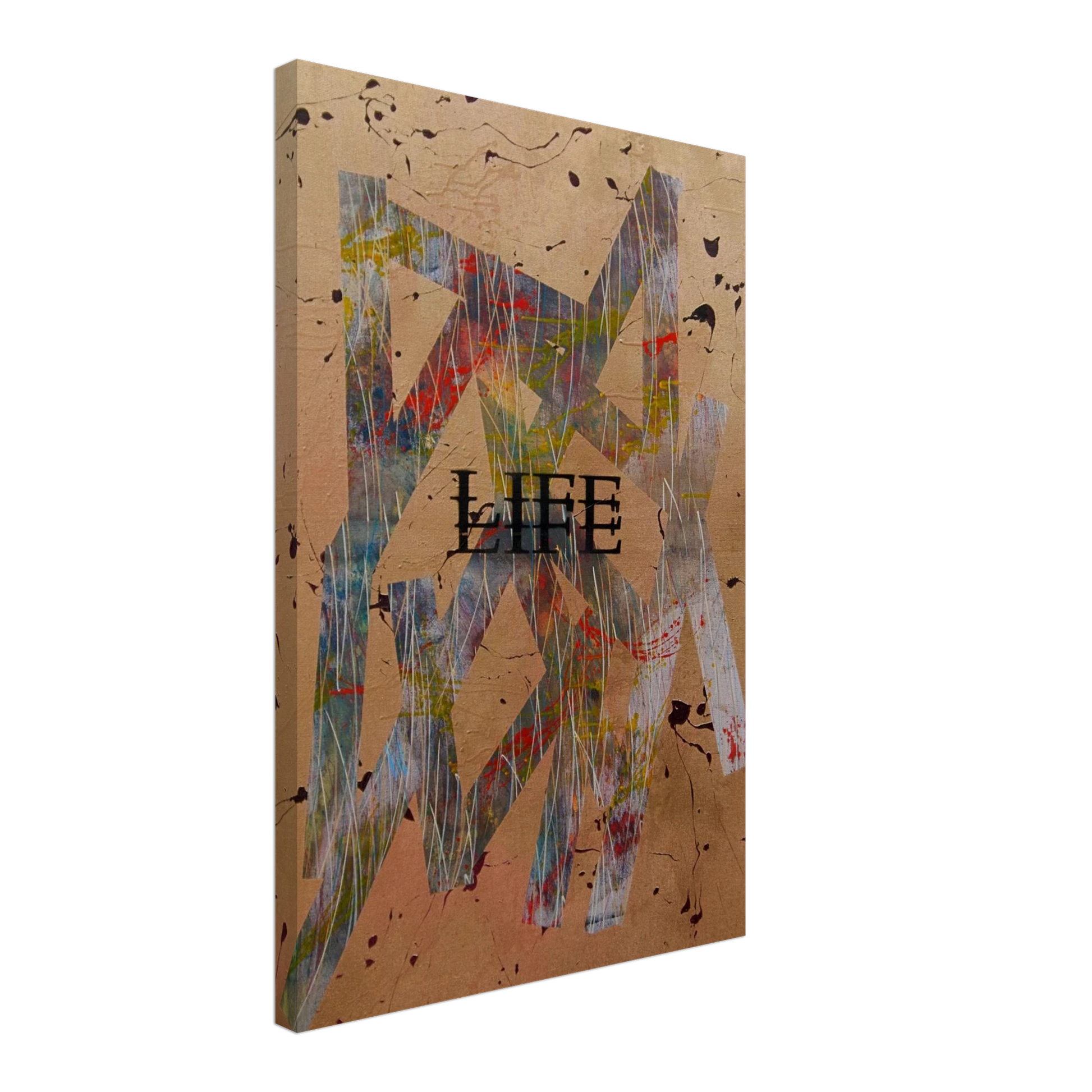 Moderner Leinwanddruck „Goldene Basis“  luxuriöse Wandkunst mit Gold und Erdtönen auf strukturierter Leinwand für elegante Raumgestaltung.