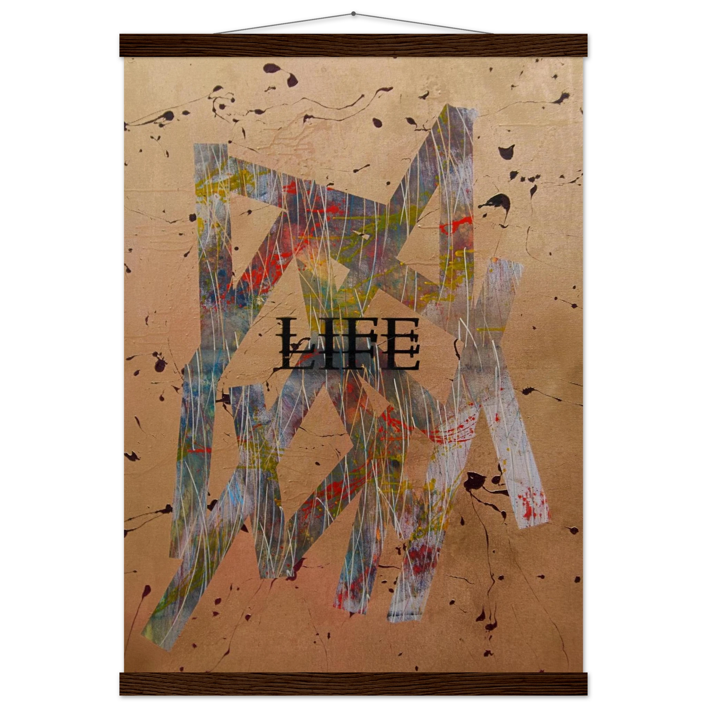 Hochwertiges Poster „Goldene Basis“ mit Magnetrahmen-Aufhängung in braun. 
Elegante Goldtöne und flexibles Design für moderne Raumgestaltung.