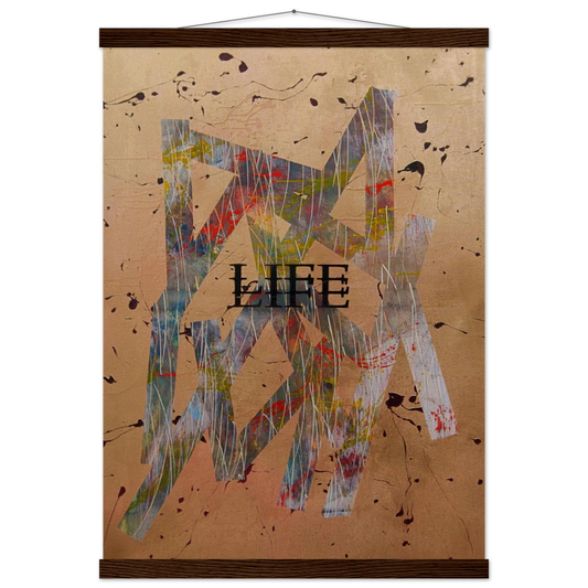 Hochwertiges Poster „Goldene Basis“ mit Magnetrahmen-Aufhängung in braun. 
Elegante Goldtöne und flexibles Design für moderne Raumgestaltung.